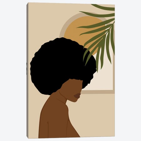 Abstract Afro Girl Canvas Print #TYC86} by Tysee Ciage Canvas Artwork