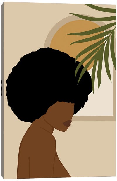 Abstract Afro Girl Canvas Art Print - Tysee Ciage