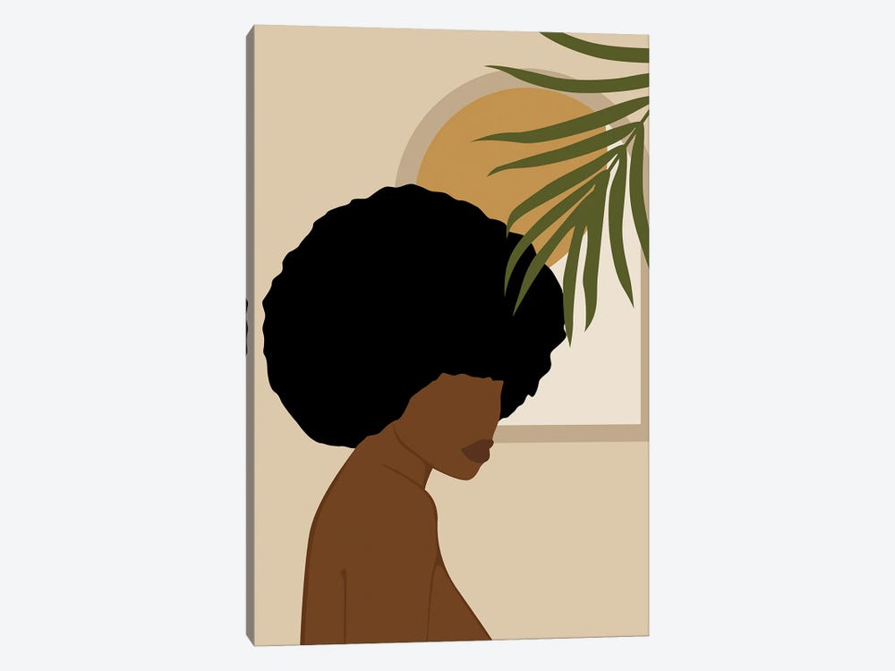 Abstract Afro Girl by Tysee Ciage 1-piece Canvas Print