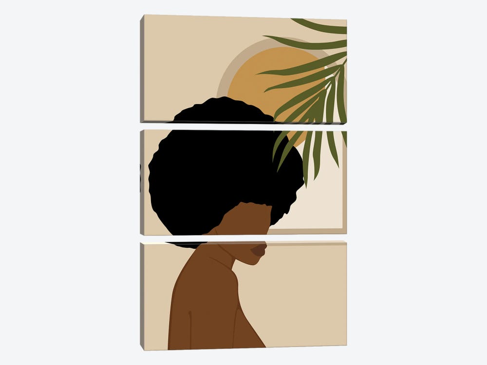 Abstract Afro Girl by Tysee Ciage 3-piece Canvas Print