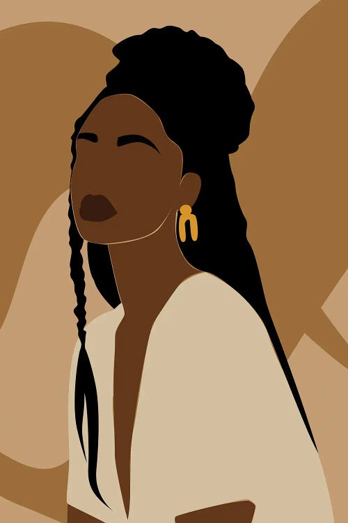 Braids Girl Portrait Art by Tysee Ciage wall art