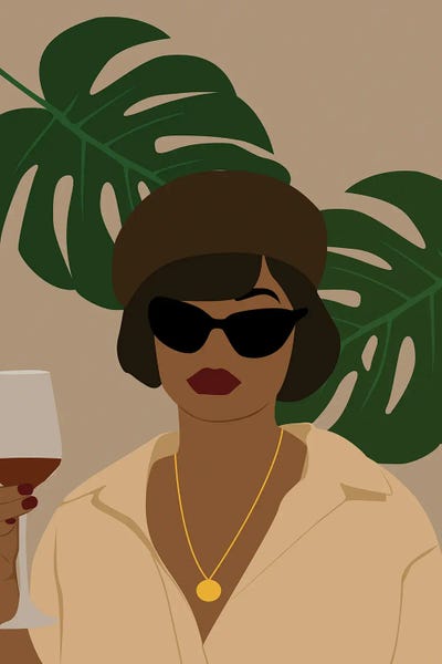 Monsteras: Girl Holding Wine Glass by Tysee Ciage