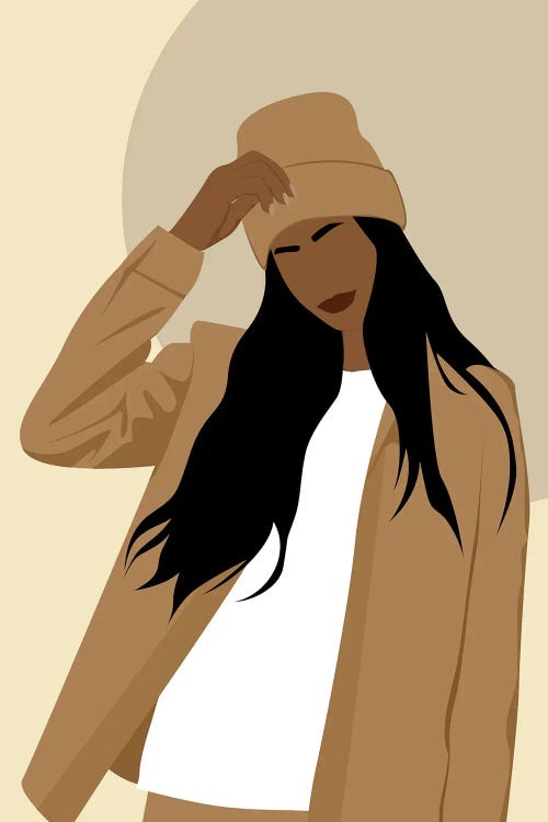 Woman Wearing Beanie by Tysee Ciage wall art