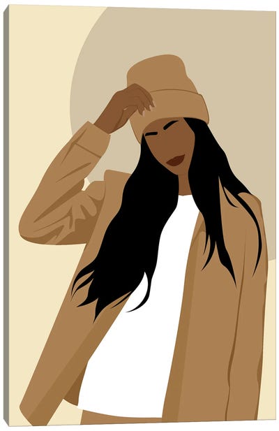 Woman Wearing Beanie Canvas Art Print - Tysee Ciage