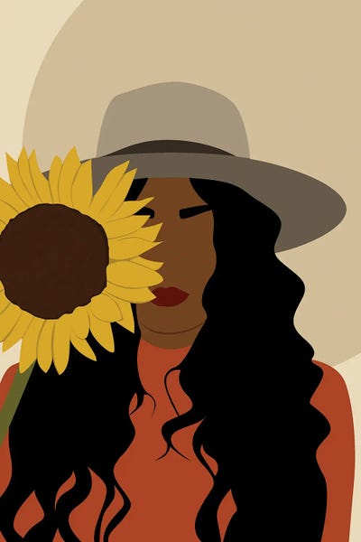 Fine Art Print: Black Girl Holding Flower by Tysee Ciage