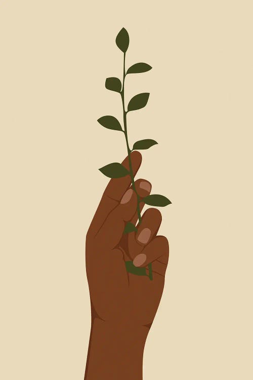 Hand Holding Plant Art