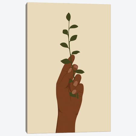 Hand Holding Plant Art Canvas Print #TYC91} by Tysee Ciage Canvas Art
