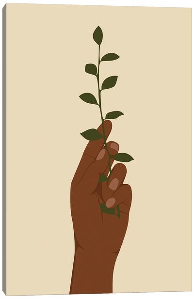 Hand Holding Plant Art Canvas Art Print - Tysee Ciage