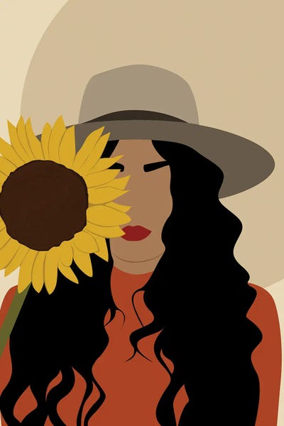 Fine Art Print: Girl Holding Sunflower Art by Tysee Ciage