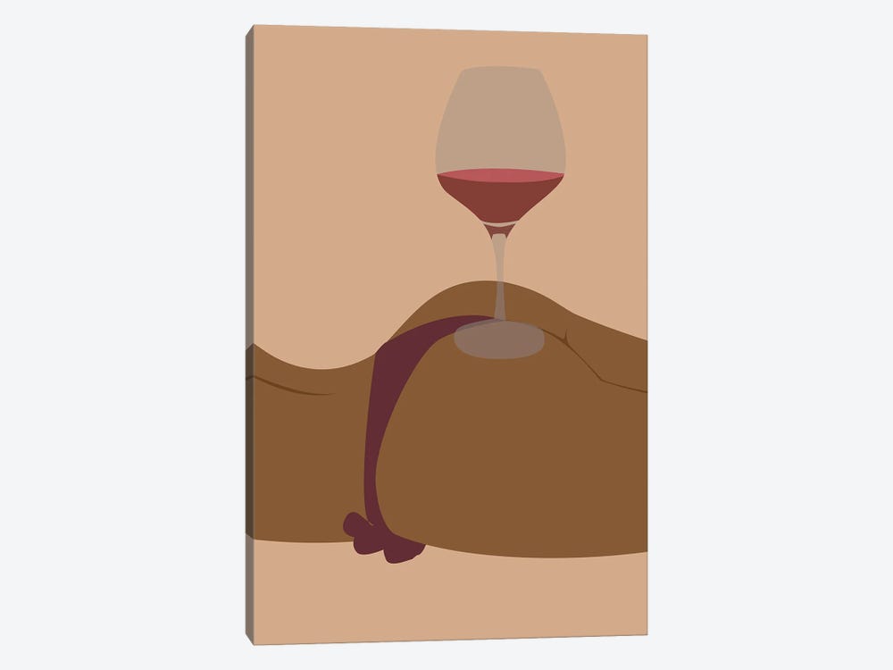 Wine On Butt by Tysee Ciage 1-piece Canvas Print
