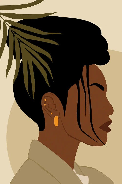 Black Woman Profile Art