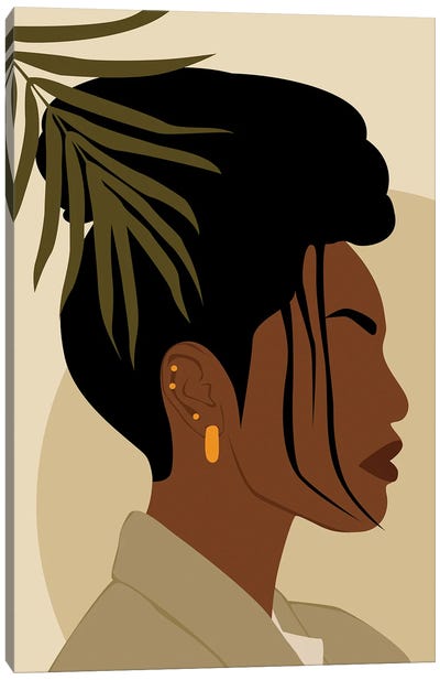 Black Woman Profile Art Canvas Art Print - Tysee Ciage