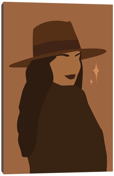 Woman With Hat Art Canvas Art Print - Tysee Ciage