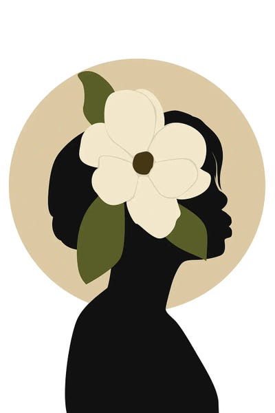 Girl Silhouette With Flower by Tysee Ciage canvas print