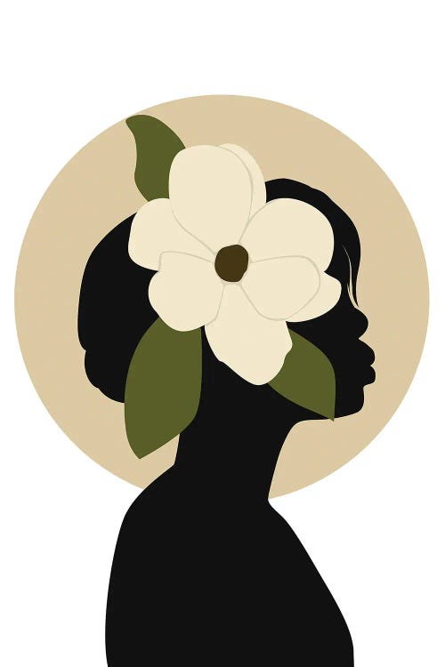 Girl Silhouette With Flower