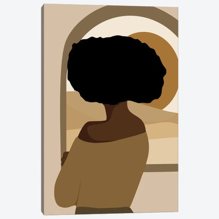 Afro Girl Back Canvas Print #TYC98} by Tysee Ciage Canvas Art
