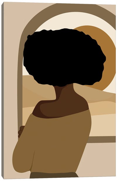 Afro Girl Back Canvas Art Print - Tysee Ciage