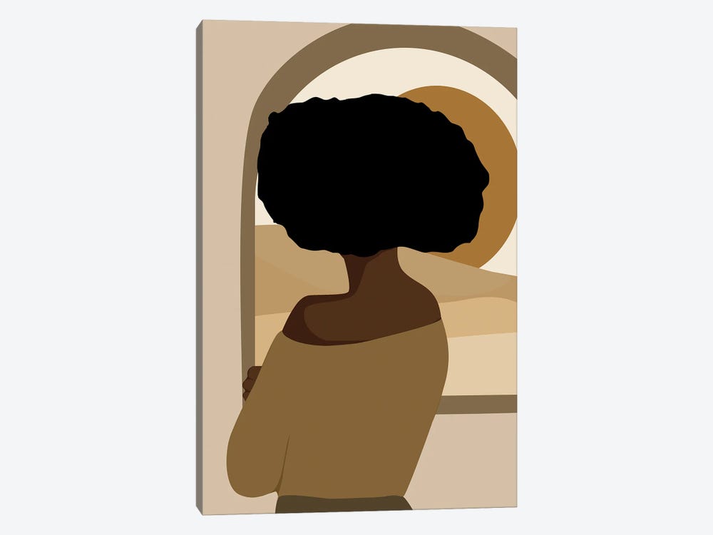 Afro Girl Back by Tysee Ciage 1-piece Canvas Artwork