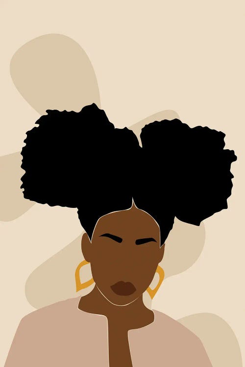 Afro Girl Abstract Art