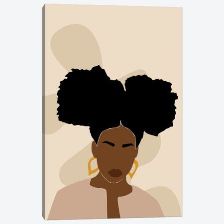 Afro Girl Abstract Art Canvas Print #TYC99} by Tysee Ciage Canvas Art