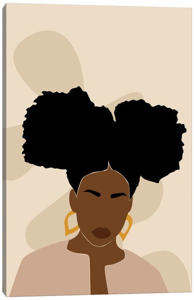 Afro Girl Abstract Art Canvas Art Print - Tysee Ciage