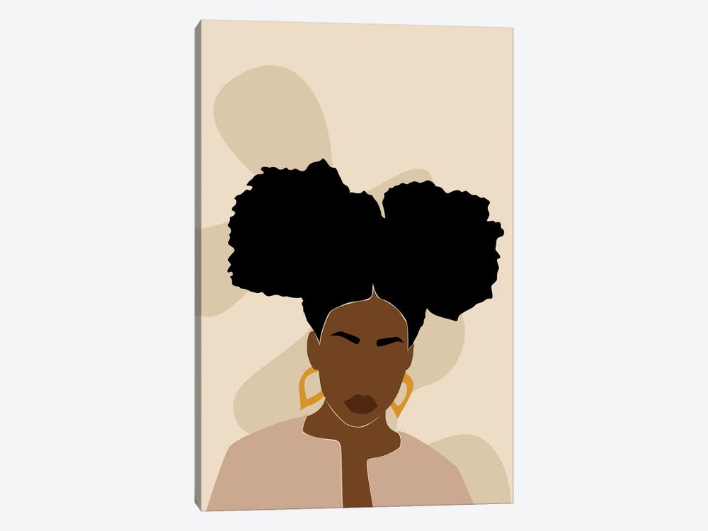 Afro Girl Abstract Art by Tysee Ciage 1-piece Canvas Art Print