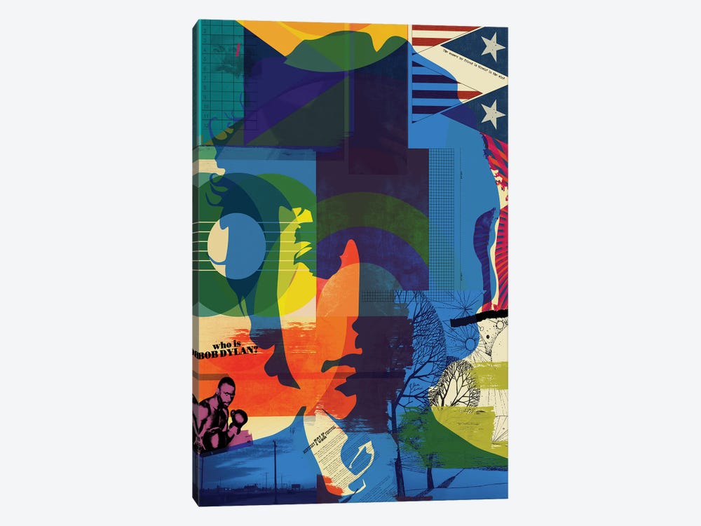 Bob Dylan Collage by The Stereo Typist 1-piece Art Print
