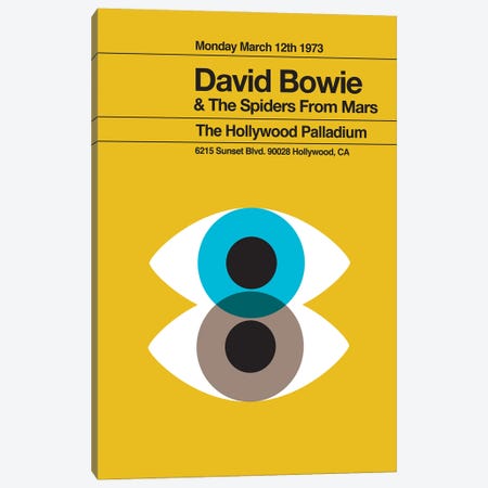 David Bowie - Remixed Concert Poster Canvas Print #TYI5} by The Stereo Typist Canvas Wall Art
