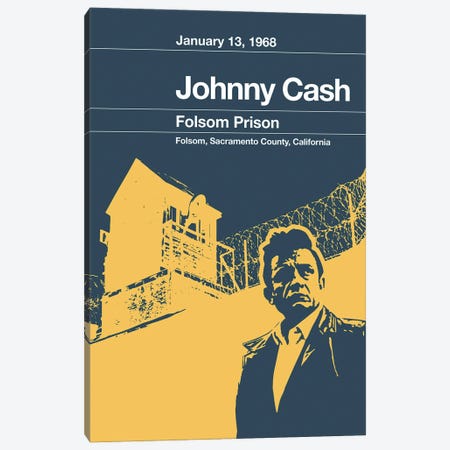 Johnny Cash - Remixed Concert Poster Canvas Print #TYI7} by The Stereo Typist Canvas Wall Art