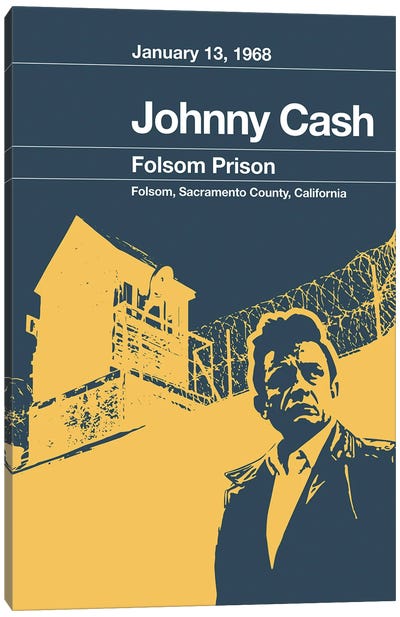 Johnny Cash - Remixed Concert Poster Canvas Art Print - Brutalism