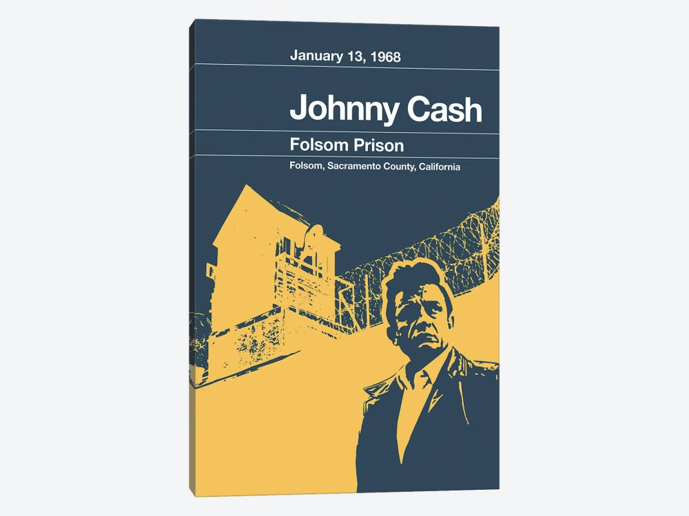 Johnny Cash - Remixed Concert Poster by The Stereo Typist 1-piece Canvas Art