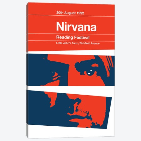 Nirvana - Remixed Concert Poster Canvas Print #TYI8} by The Stereo Typist Art Print