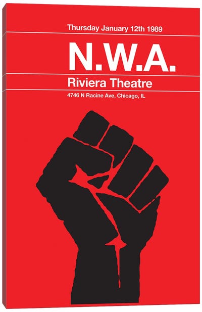 NWA - Remixed Concert Poster Canvas Art Print - Brutalism