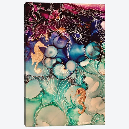 Serene Seahorse Reef Canvas Print #TYM104} by Amy Tieman Canvas Art