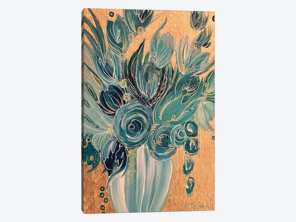 Caribbean Blue Blooms by Amy Tieman 1-piece Canvas Print