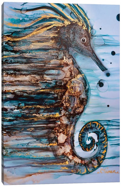 Monsieur Seahorse Canvas Art Print - Seahorse Art