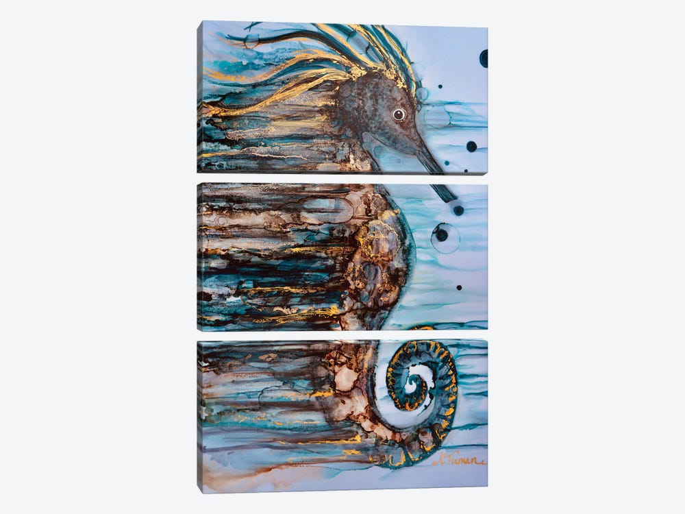 Monsieur Seahorse by Amy Tieman 3-piece Canvas Artwork