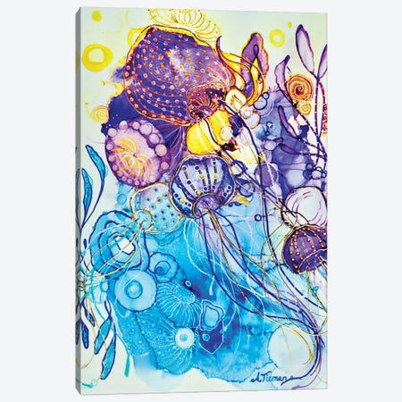 Jellyfish Garden Canvas Print #TYM30} by Amy Tieman Canvas Artwork