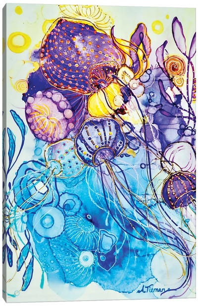 Jellyfish Garden Canvas Art Print - Jellyfish Art