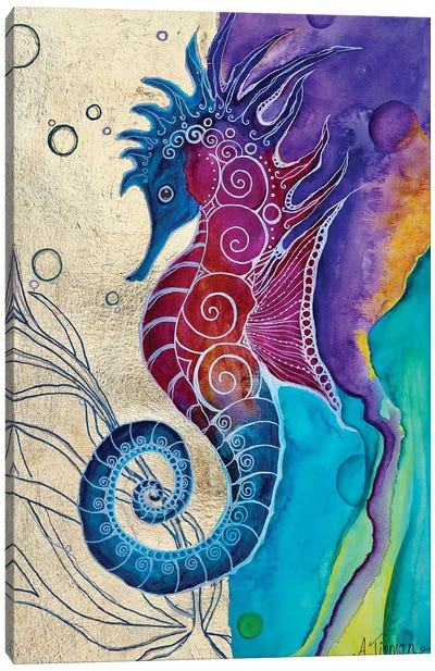 Bashful Beauty Canvas Art Print - Seahorse Art