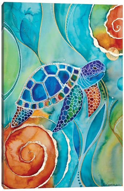 Peaceful Journey Canvas Art Print - Turtle Art