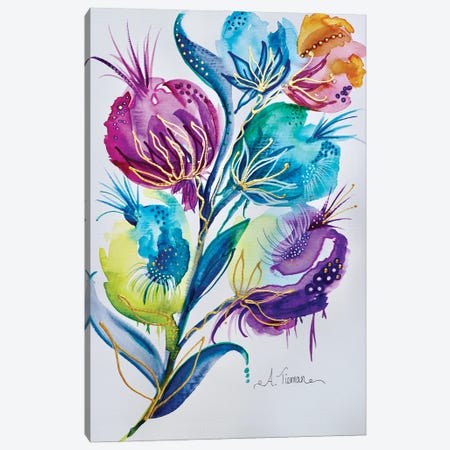 Fiesta Floral Canvas Print #TYM46} by Amy Tieman Canvas Artwork