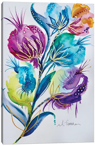 Fiesta Floral Canvas Art Print - Amy Tieman
