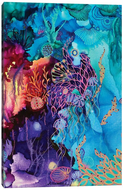 Into The Deep Canvas Art Print - Coral Art