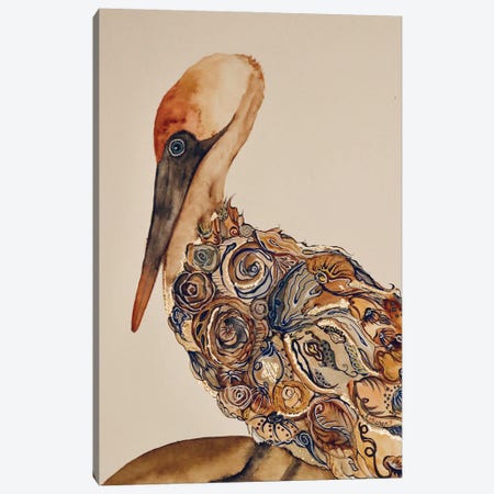Proud Pelican Canvas Print #TYM65} by Amy Tieman Canvas Art