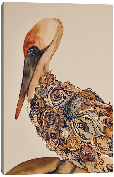 Proud Pelican Canvas Art Print - Amy Tieman