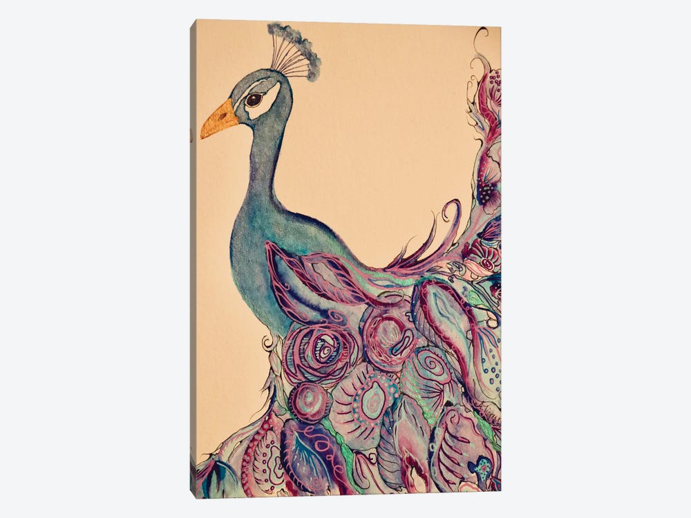 Playful Peacock ll by Amy Tieman 1-piece Canvas Print