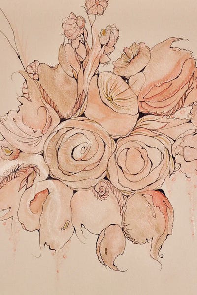 Blushing Blooms by Amy Tieman framed wall art