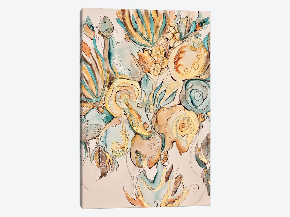 Aqua Blooms by Amy Tieman 1-piece Art Print