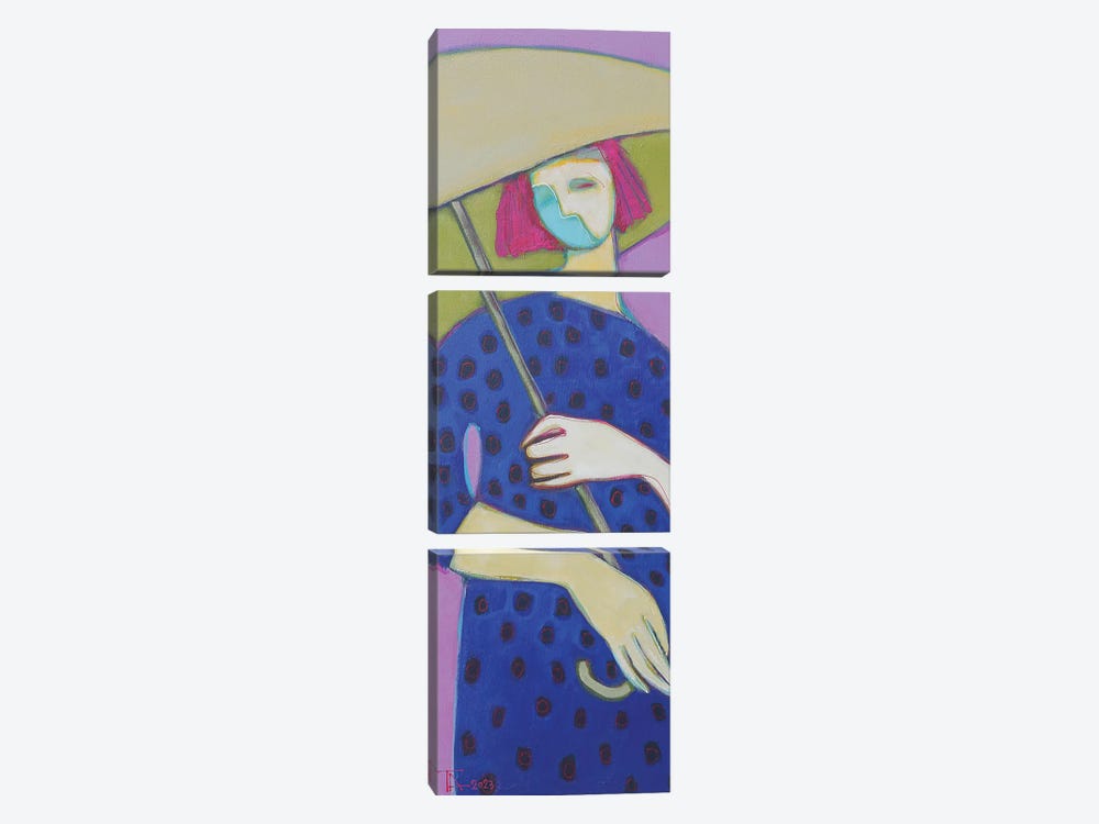 Lady With An Umbrella by Tatyana Ausheva 3-piece Canvas Art Print